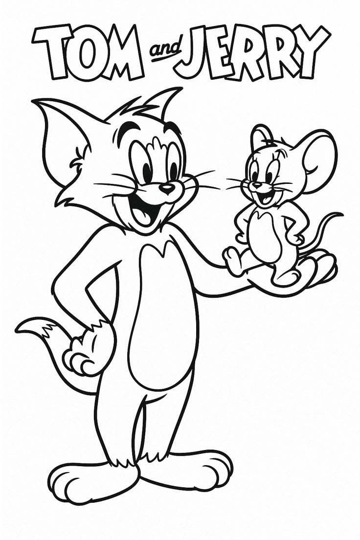 15 Free Cartoon Charachters Coloring Worksheets for Kids