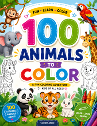 100 Animals to Color
