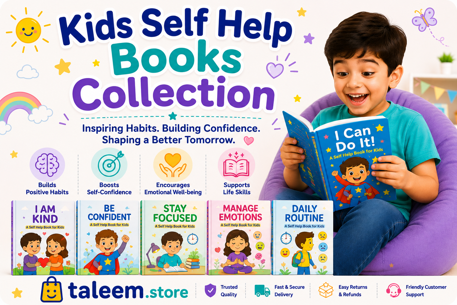 Kids Self Help Books Set